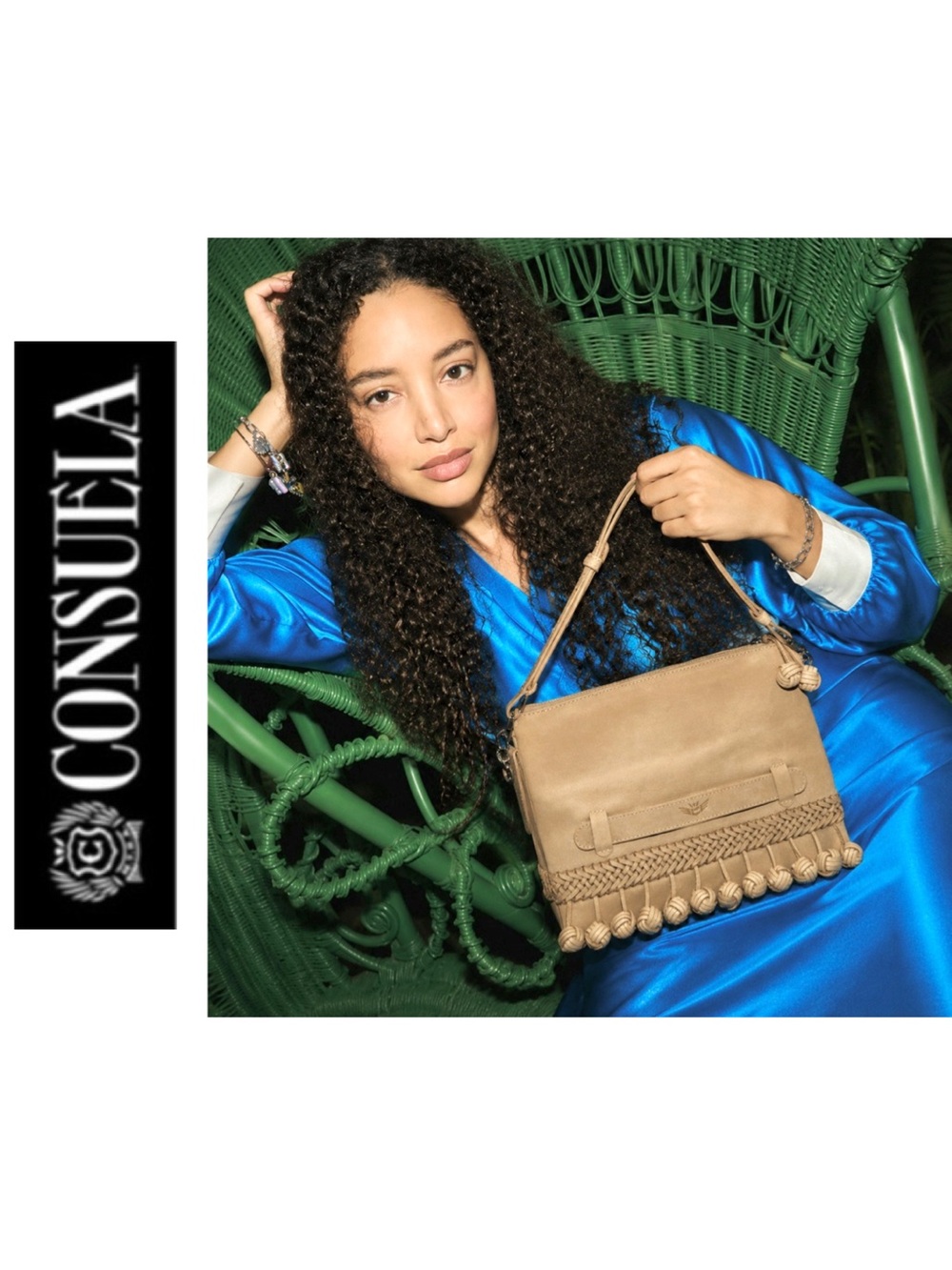 🌈 Rare! NWT Consuela Diego Fiesta Leather Crossbody in Natural - Long Sold Out!🌺